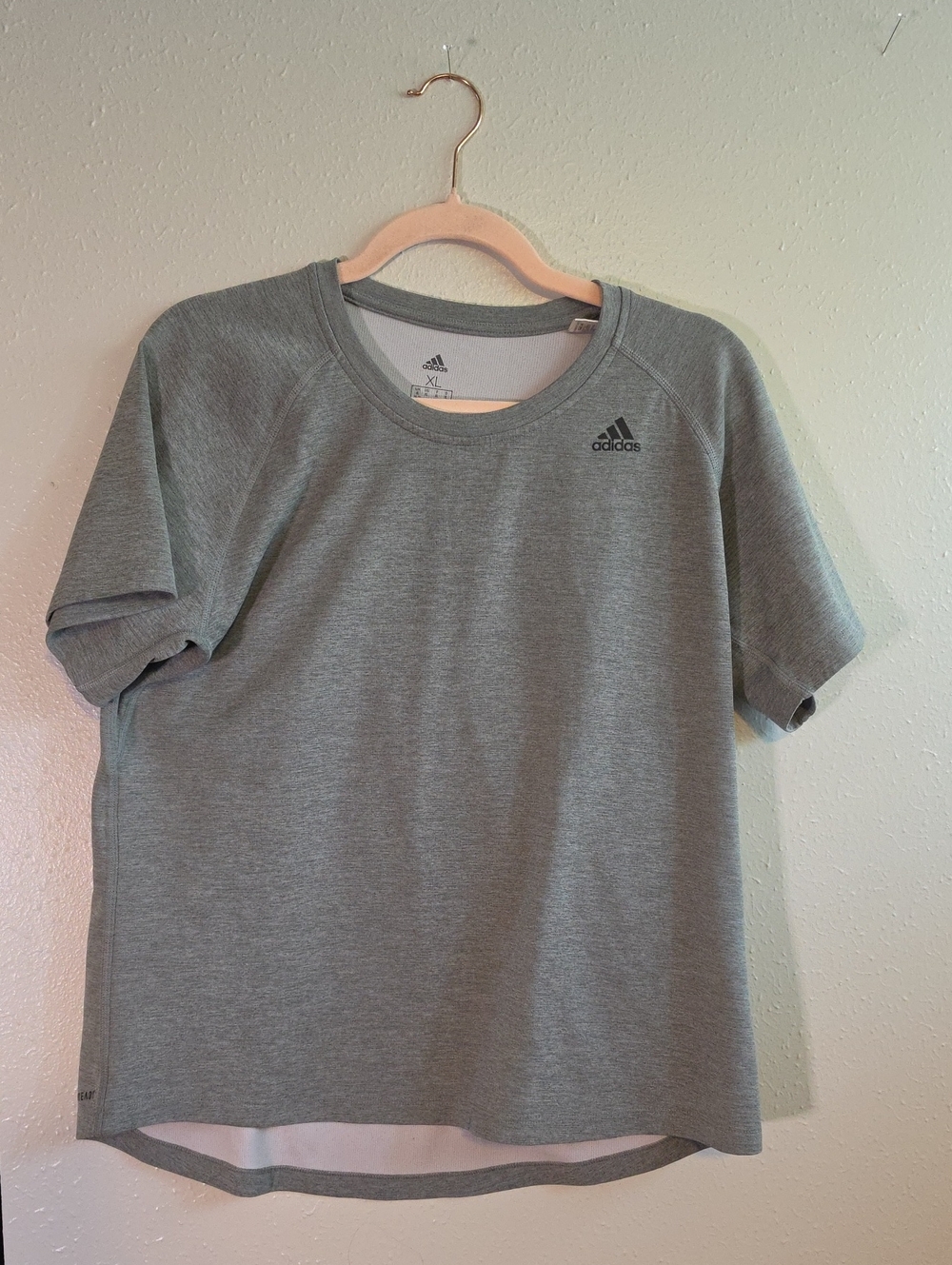 adidas Men’s Heather Gray Athletic Short Sleeve Tee